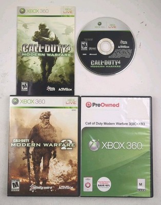 Call of Duty Modern Warfare Trilogy Xbox 360 COD 4 MW1 MW2 MW3 Bundle Lot FPS