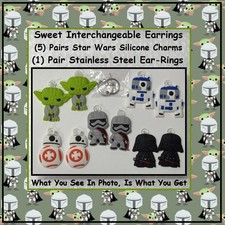 Star Wars Earrings 5 Pairs In 1 Set Interchangeable Earrings Super Lightweight