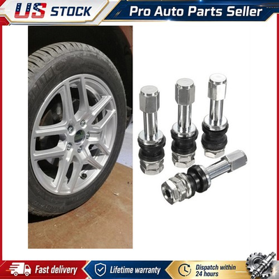 #ad 4Pcs TR48 Bolt Screw On Tire Valve Stem Chrome Metal High Pressure Flush $6.99