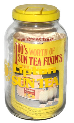 Vintage 1970's 1980's Lipton Sun Tea 1 Gallon Glass Jar Jug Complete Never Used