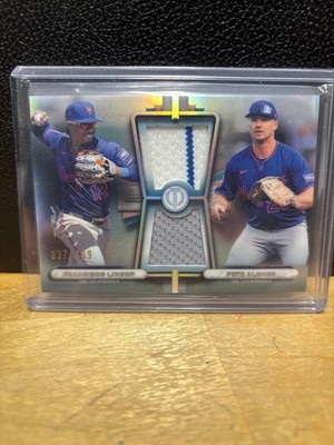 2026 Topps Tribute #DR-LA Pete Alonso / Francisco Lindor Dual Relics #/199
