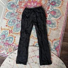 Big kids Black parachute pants with elastic waist. Water resistant streetwear