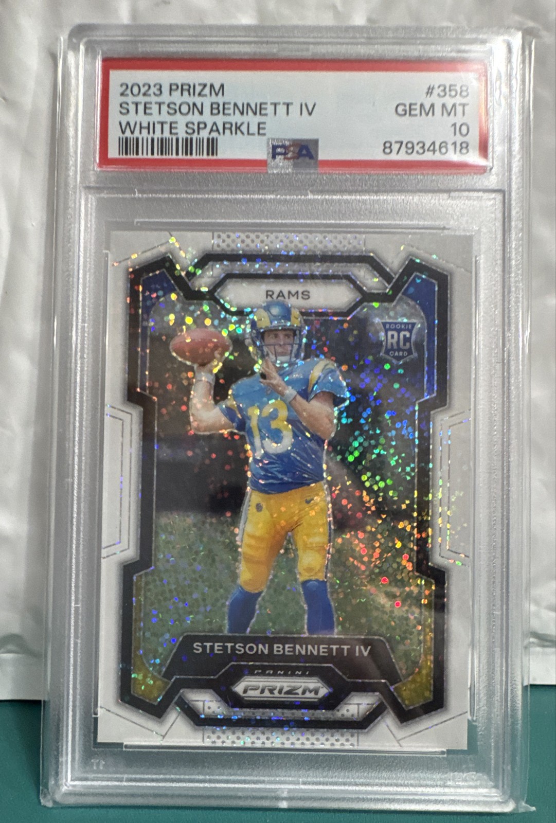 2023 Panini Prizm - Rookies Stetson Bennett #358 White Sparkle Prizm (RC) PSA 10