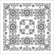 BD256 Bandana Texas Paisley White 27" x27" 