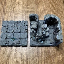 Dwarven Forge RESIN Cavern Complex Corner & Floor sections (2 Pieces Total)