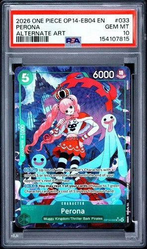 PSA 10 Perona OP14-033 (Alternate Art) OP14-033 The Azure Sea's Seven Foil One