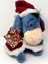 Disney Christmas Winnie The Pooh Eeyore Santa Claus Plush Stuffed Animal