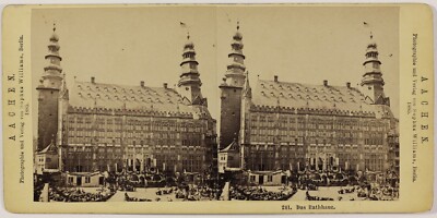 Aix-La-Chapelle Rathaus Deutschland Foto Stereo Th1L8n Vintage Albumin