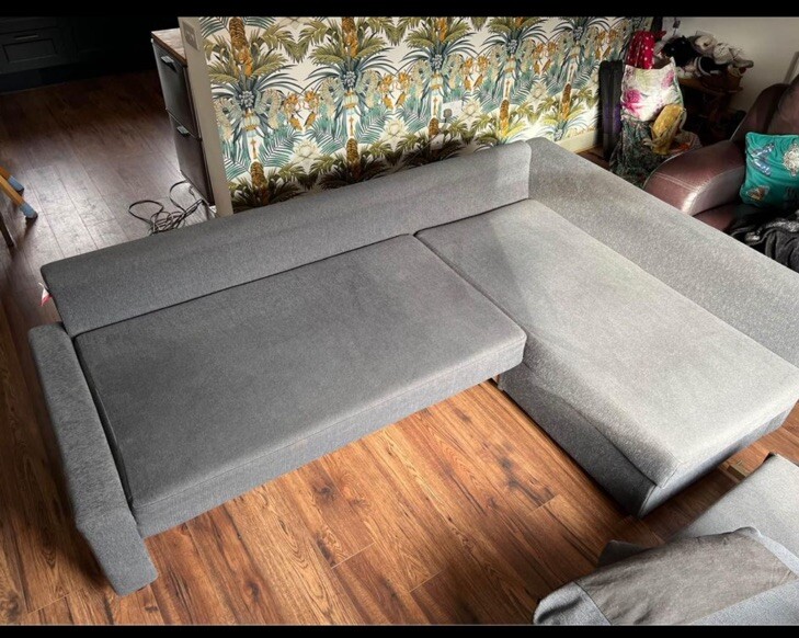 IKEA FRIHETEN with cushions Excellent Corner Sofa Bed Grey eBay