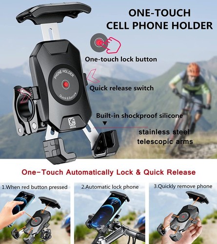 Fahrrad Halterung Handy Halter Wireless USB Motorrad Bike Smartphone Universal - Zdjęcie 3 z 15