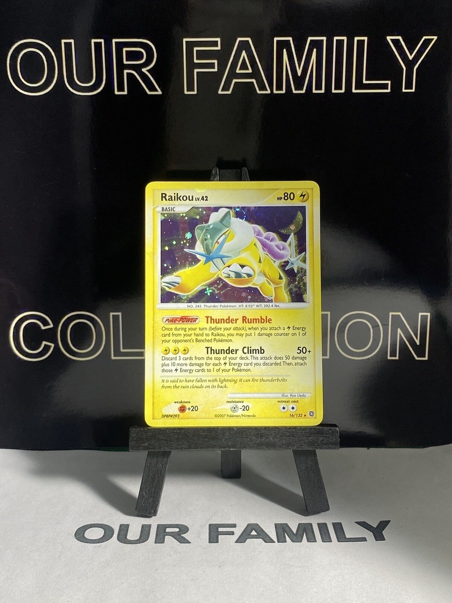 2007 Raikou LV.42 16/132 LP Holo Rare Foil SWIRL Secret