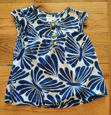 CARTER'S Girls Kids Shirt Top Blouse Short Sleeve 100% Cotton - Size 4