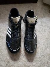 Adidas Mens Adizero Protrax Baseball Cleats Size 14 Black & White VGC