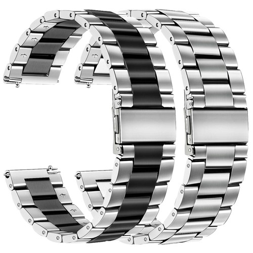 2 Pack Stainless Steel Band Strap for Samsung Galaxy Watch 42mm 46mm Active 2