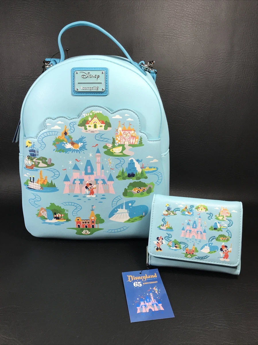 Loungefly Disneyland 65th Anniv Convertible Mini Backpack Wallet