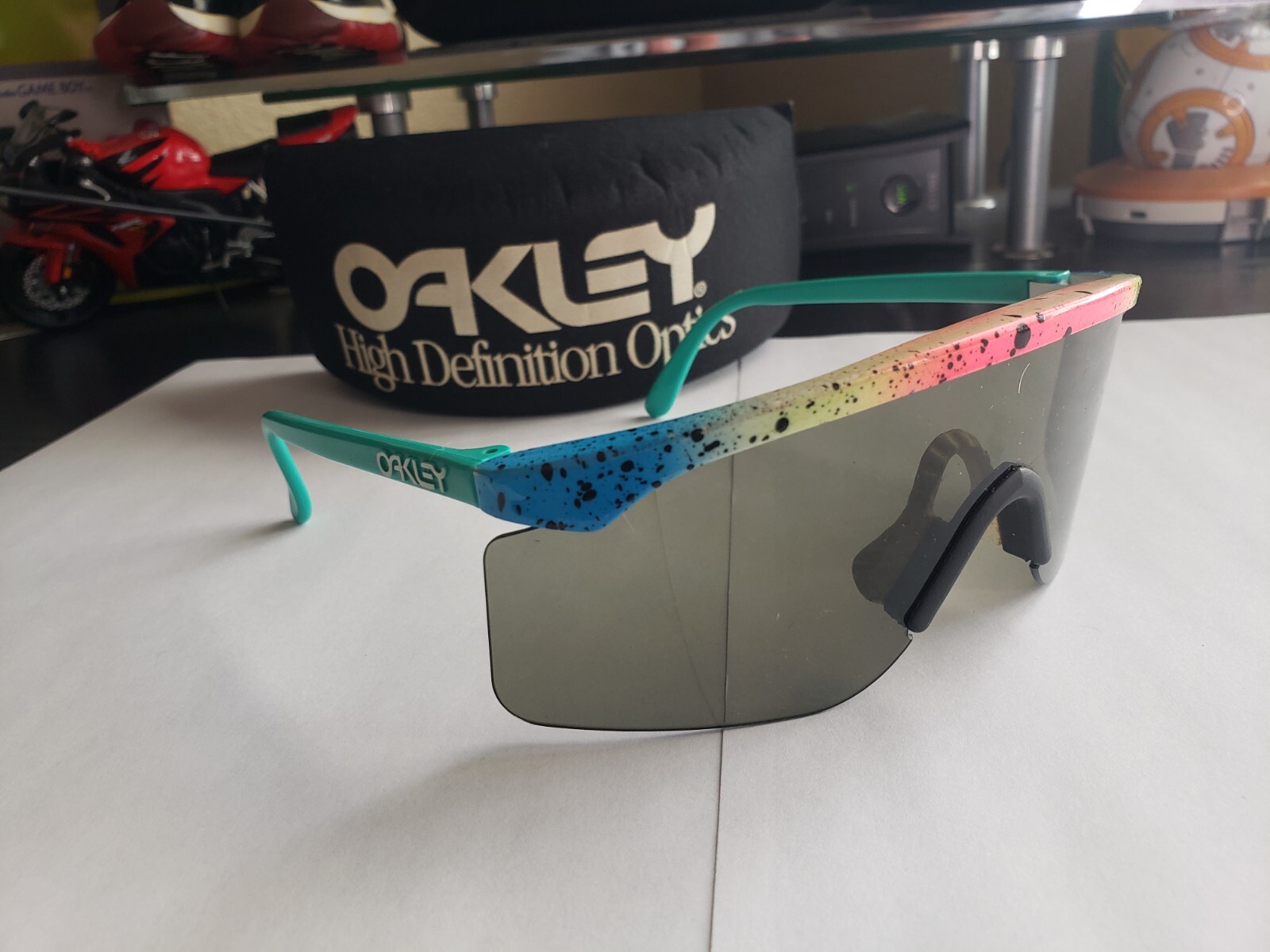 🔥🚨Vintage Original 80s 90s Oakley Razor Blades Splatter Very Rare! W/Case! image 8