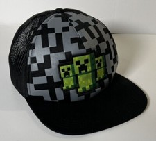 Minecraft Black Creeper Boys Baseball Trucker Cap Hat Lid Snap Youth Size OSFM