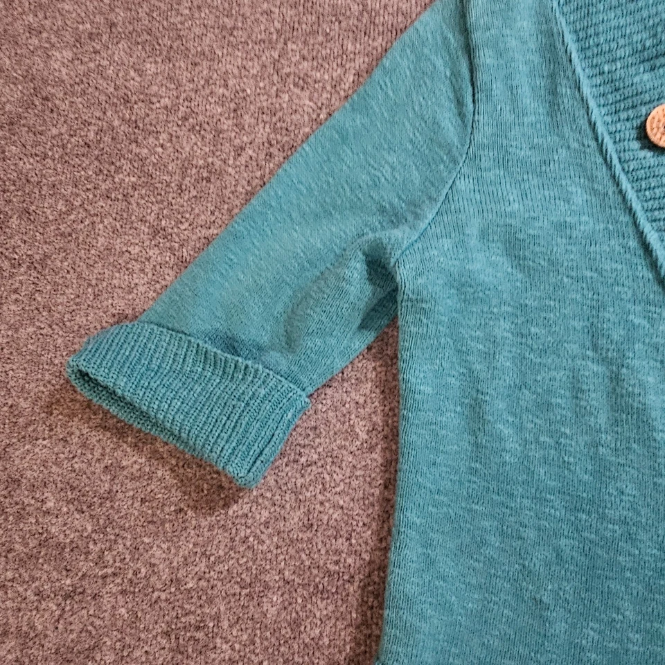 Cárdigan Suéter Mujer Grande Verde Tejido Botones Sol Manga 3/4 Informal Foto 4 de 4