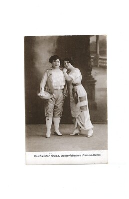 Ansichtskarte Motivkarte Geschwister Groon humoristisches Damen-Duett /32