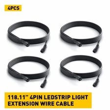 4 X 10FT 4 Pin Extension Cable RGB LED Rock Light Pod Strip Underbody Truck EOJ
