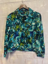 Elementz Petite Medium Blue Green Jacket with Clear Raised Texture