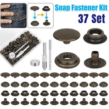 37 Sets 15MM Snap Fastener Kit Leather Canvas Screw Press Stud Cover Button Tool