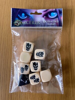 Sorcerer: EXTRA DICE (LARGE) Pack - White Wise Wizard Games - Neu, Sealed