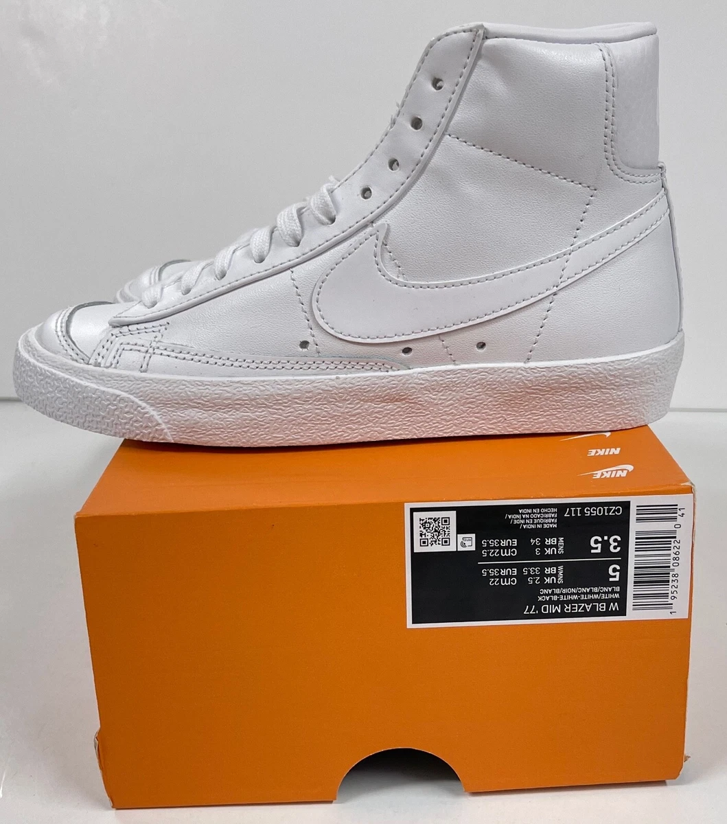 Nike Blazer 77 Vintage Mid Triple White CZ1055 117 WOMEN SIZE 5