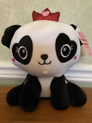 NEW Valentine Easter Big Head Animal Black White Panda Princess Fengtuo Plush