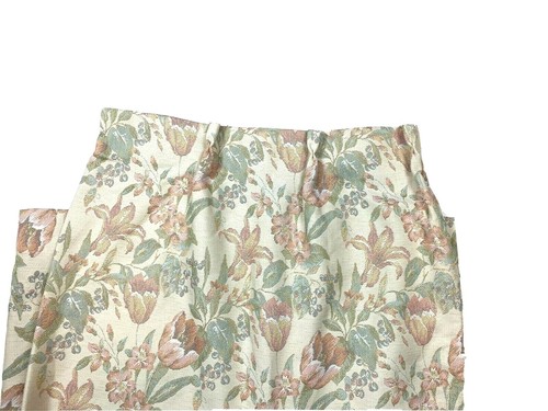 1 Vintage Embroidered Pinch Pleat Drape Curtain Panel Luxury Floral Print 69 - Picture 3 of 6