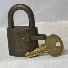 Vtg WB Padlock The Wilson Bohannan Co. Lock W/ Key Marion Ohio Made In USA