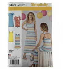 Simplicity Pattern #8148A Girls Knit Dresses Size US 8-16 2016