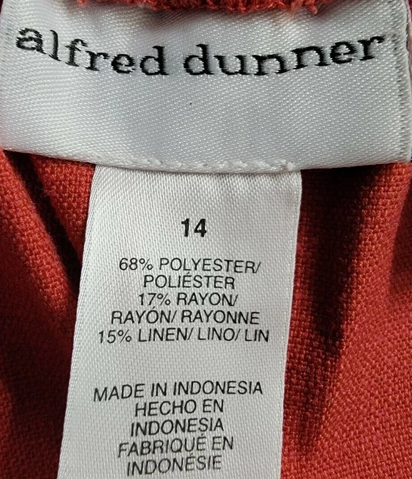 Alfred Dunner Womens Skirt Size 14 Reddish Brown Linen - Image 2 of 4