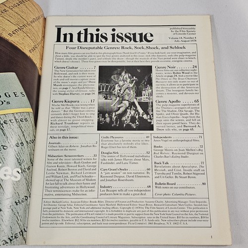 Film Comment July-August 1978 Rock 'N' Roll Pulp Movies Roger Ebert Horror Films - Picture 7 of 7