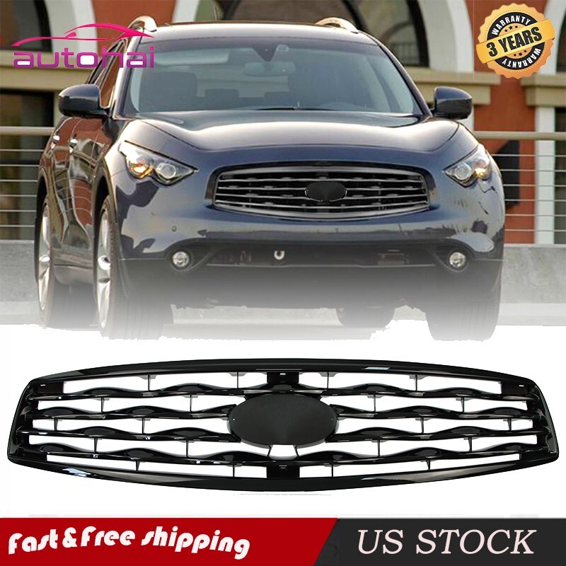 2009-2011 INFINITI FX50 FX35 Gloss Black Front Grill | Painted