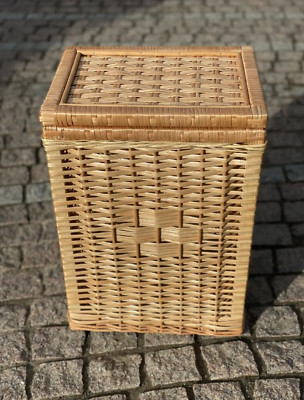 natural handmade organizer wicker laundry hamper rattan basket storage with lid