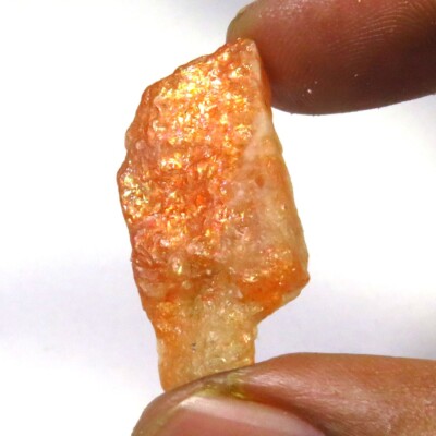 African Sunstone Orange Rohsteine 31x13mm 29ct Natürliche Rainbow SR-455