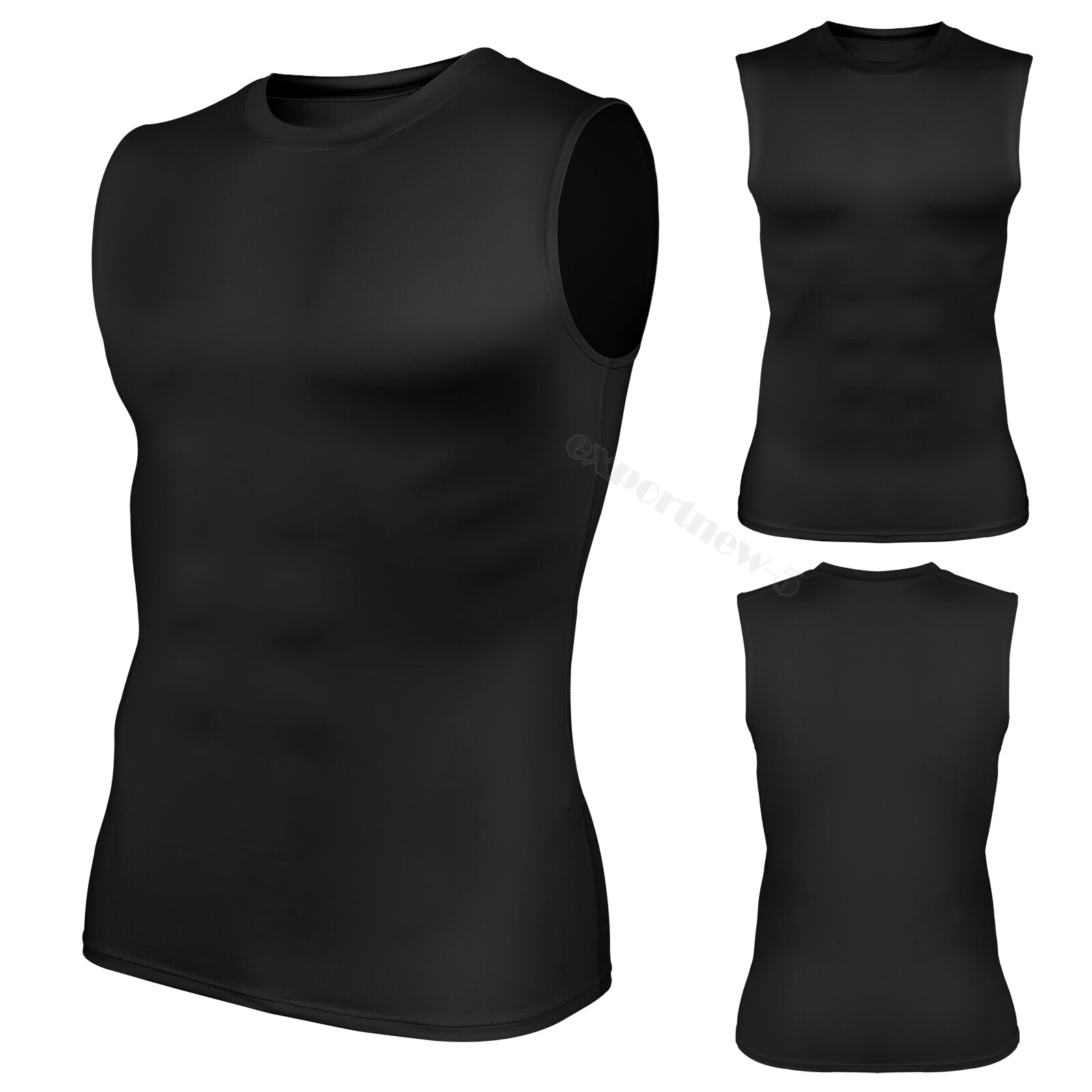 Mens Compression Sport Vest Tight Tank Base Layer Sleeveless T-Shirt Top Singlet