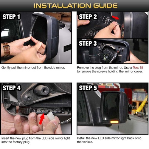 4X Sequential Turn Signal LED Side Mirror Lights Amber For Ford F-150 2009-2014 - Bild 20 von 20