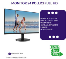 Monitor LCD Ricondizionato 24 POLLICI FULL HD 1920 X 1080 HDMI FUNZIONANTE NERO