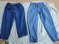 2 Pair PS Gitano Mom Jeans High Waisted Acid Wash 80s 90s 1 With Elastic Waist