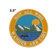 Parche bordado de sol para kayak Not All Who Wander Are Lost Mountains Iron-on Nature