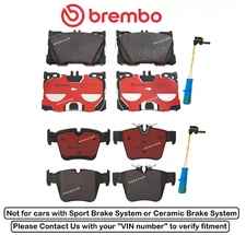 Front & Rear Brake Pad OE Brembo Ceramic +Sensor for Mercedes C43 C450 AMG Base