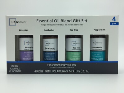 Aromatherapy Essential Oil Blend Gift Set - 4 pack variety - 1 FL OZ each