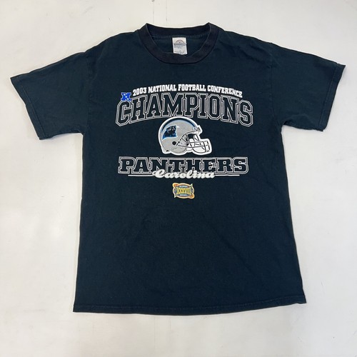 Carolina Panthers 2003 NFC Champions Graphic T Shirt Black NFL Super Bowl Medium - Picture 7 of 8