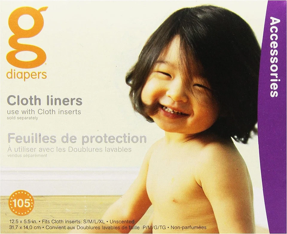 3 cajas de forros de pañales de tela GDiapers, 105 unidades/caja, total de 315 forros Foto 2 de 4