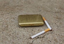 Caja porta cigarrillos vintage de latón macizo cobre caja coleccionable regalo