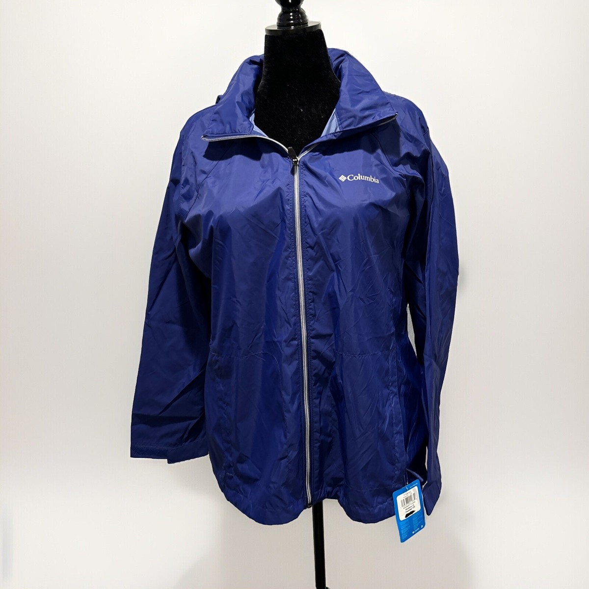 NWT Columbia Women's Switchback III Waterproof Jacket Blue Zip Up Size 1X