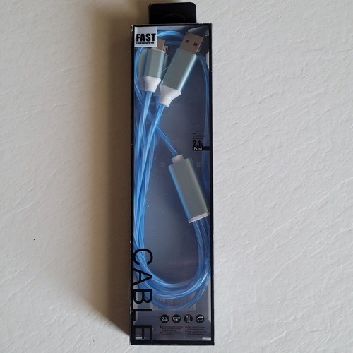 Light Up LED 3 in 1 Charging Cord Cable Multi Phone Charger Android USB iPhone - Picture 32 of 51