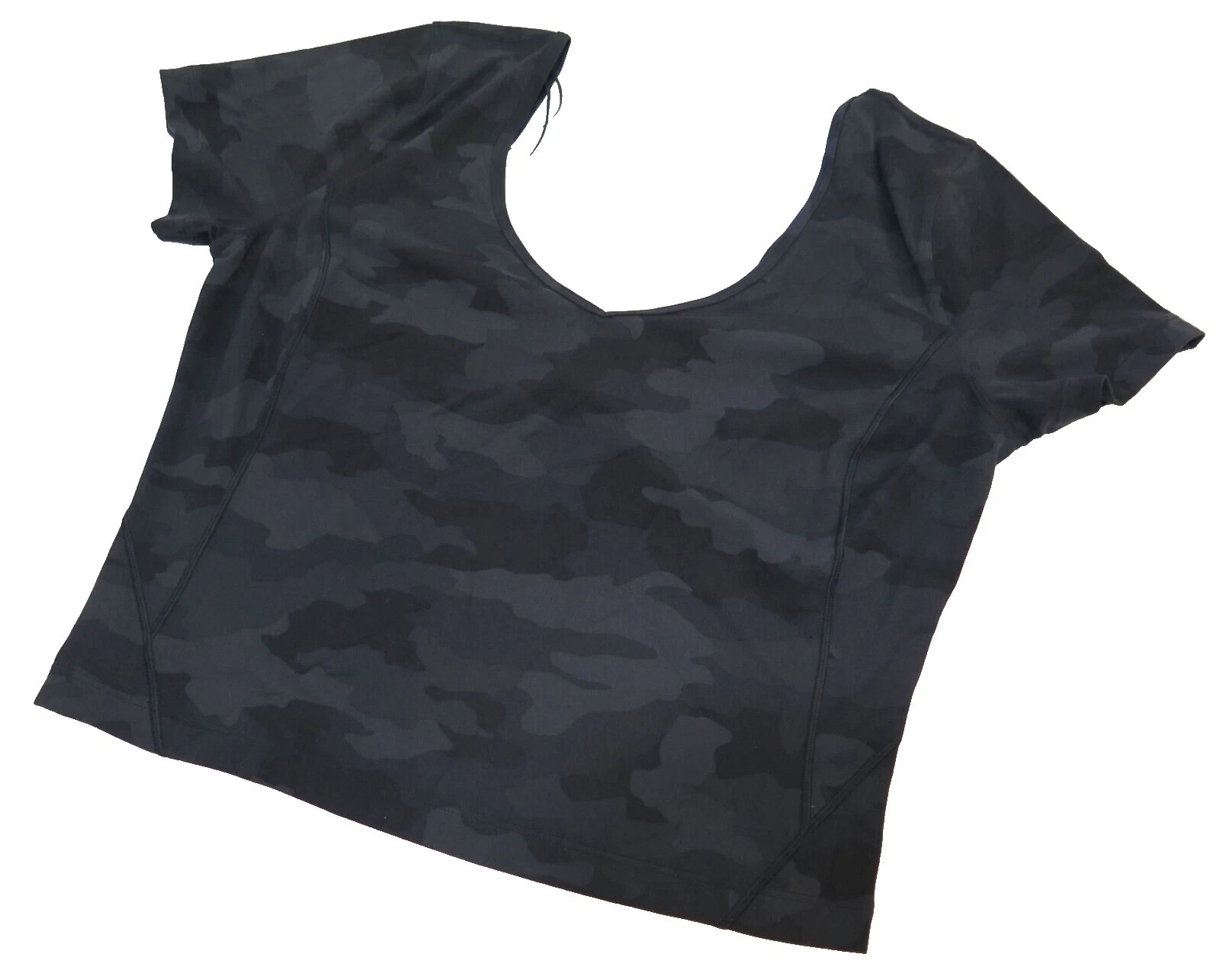 Lululemon Camuflaje Negro Activewear Tops para mujer